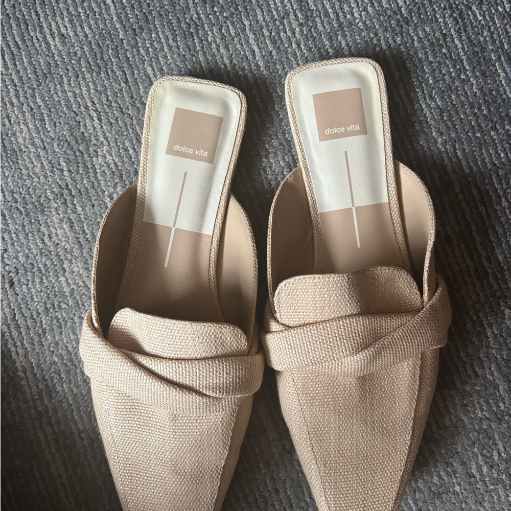 Dolce Vita Beige Woven Mules